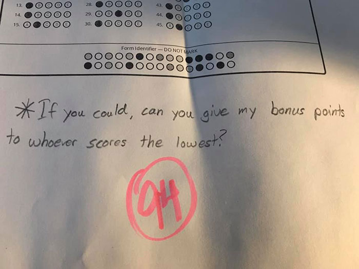 This Teacher Was Surprised By A Straight A+ Student Who Asked To Give His 5 Bonus Points To Any Peer With The Lowest Test Score This Teacher Was Surprised By A Straight A+ Student Who Asked To Give His 5 Bonus Points To Any Peer With The Lowest Test Score