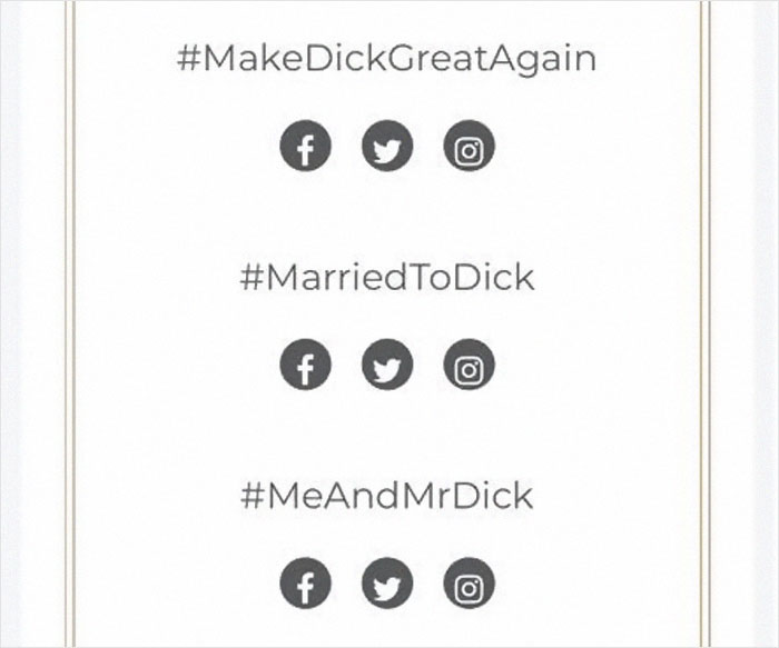Guy Named Dick Tries Creating A Wedding Hashtag For Him And Fiancee, Gets Ridiculously Inappropriate Results