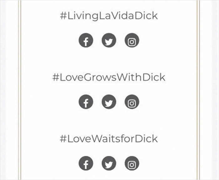 Guy Named Dick Tries Creating A Wedding Hashtag For Him And Fiancee, Gets Ridiculously Inappropriate Results