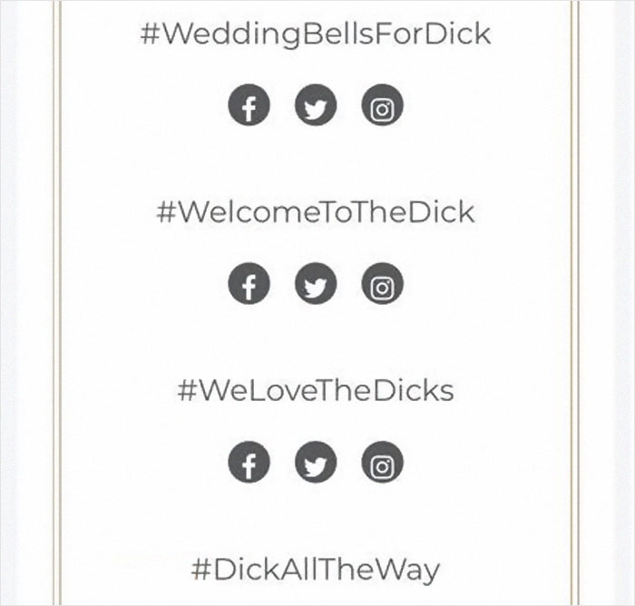 Guy Named Dick Tries Creating A Wedding Hashtag For Him And Fiancee, Gets Ridiculously Inappropriate Results
