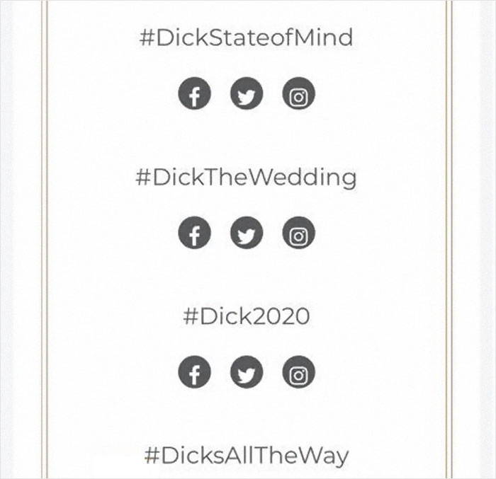 Guy Named Dick Tries Creating A Wedding Hashtag For Him And Fiancee, Gets Ridiculously Inappropriate Results