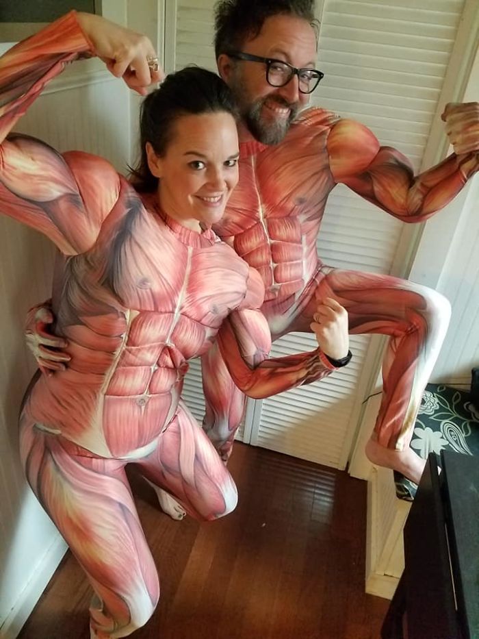 I Seriously Look Forward To This Local Yard Sale That's Held Every Year In Order To Raise Money For A Service Project To Guatemala. This Year's Top Find .... These Amazing Body Suits That Will Be Me And My Husband's Matching Halloween Costumes!