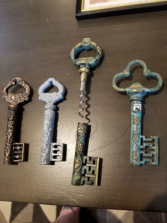 The Keys Are All Corkscrews! The Corkscrews Are In The Barrels Of The Keys. Each Key Is Roughly The Size Of My Hand!