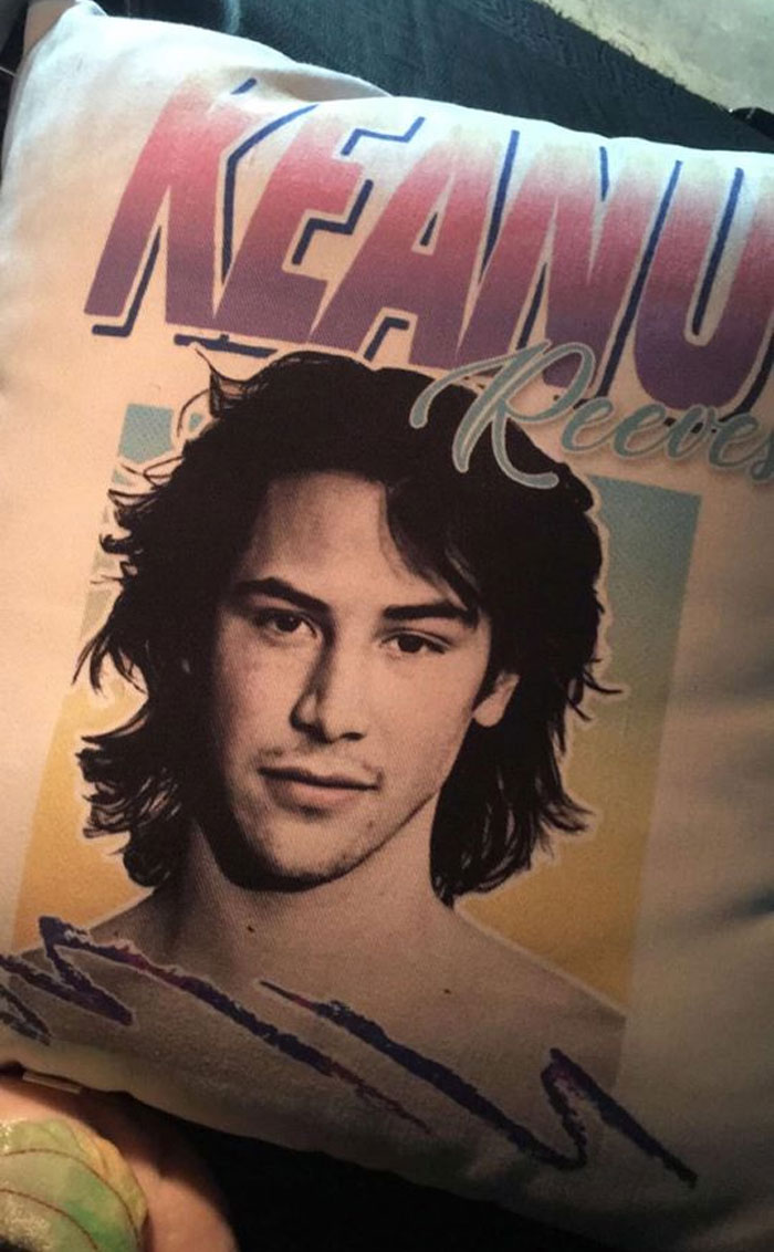 Keanu Reeves Pillow. Goodwill In Seattle