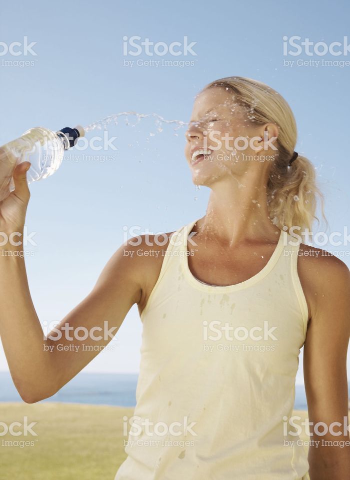 Women-Dont-Know-How-To-Drink-Water-Stock-Photos