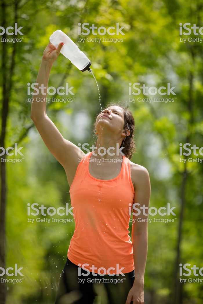 Women-Dont-Know-How-To-Drink-Water-Stock-Photos