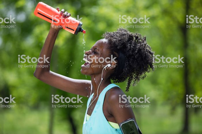 Women-Dont-Know-How-To-Drink-Water-Stock-Photos