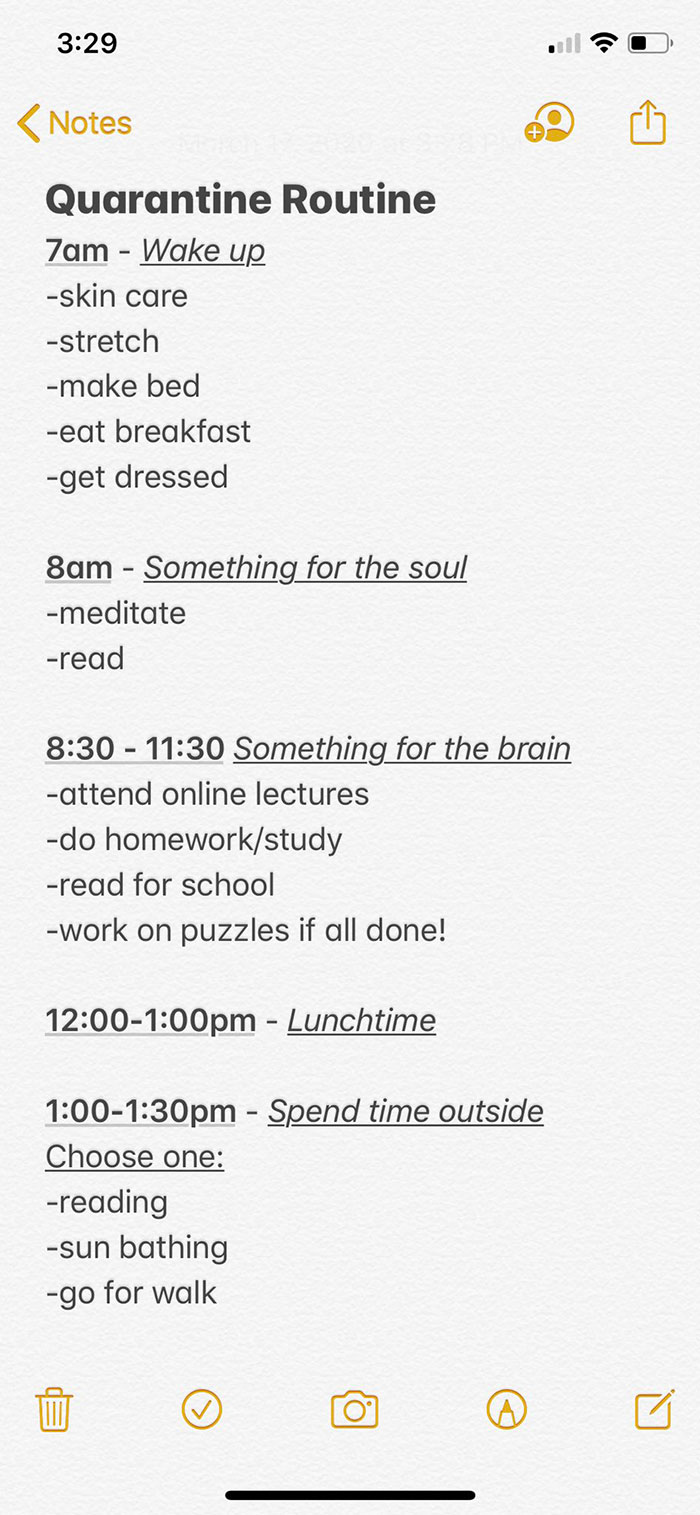 This Woman Tries To Bring Stability Into Her Life By Creating A Quarantine Routine, People Follow Her Example