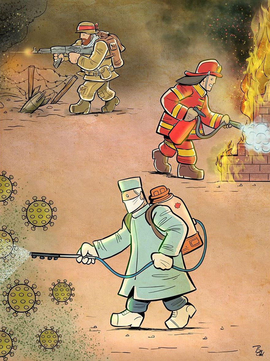 Iranian Artist Makes Impactful Cartoons To Reflect On The Coronavirus