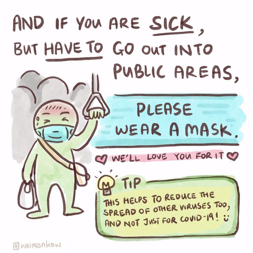 I Noticed People Using Masks To Protect Themselves From Viruses All Wrong, So I Created These Infocomics To Explain How To Use Them Properly
