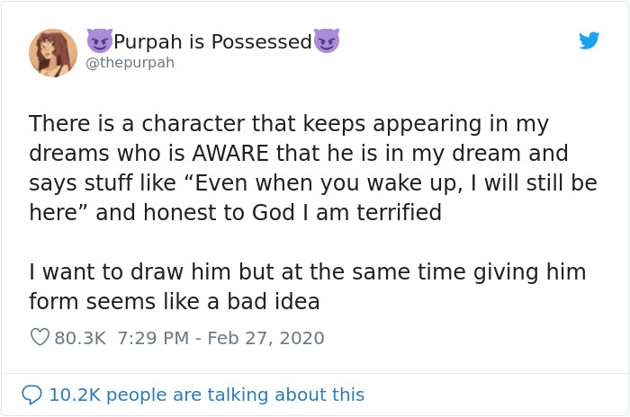 Woman Draws A Creepy Character That Keeps Appearing In Her Nightmares