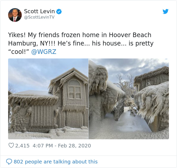 People's Homes Near Lake Erie Get Covered In Thick Ice, They Say It Looks Cool But It's A Nightmare To Live In