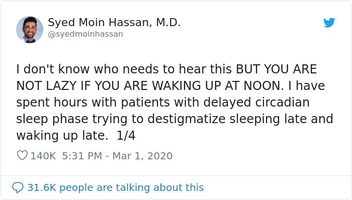 “You Are Not Lazy If You Are Waking Up At Noon:” Doctor Destigmatizes Waking Up Late “You Are Not Lazy If You Are Waking Up At Noon:” Doctor Destigmatizes Waking Up Late