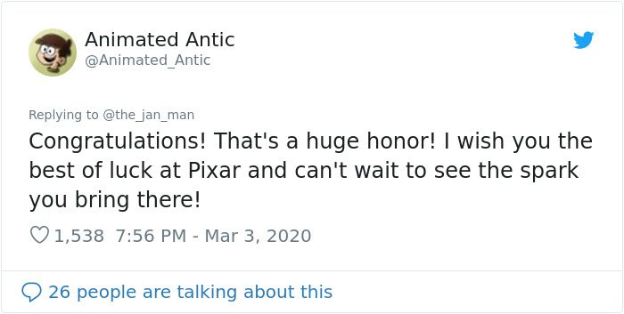 After A Decade Of Hard Work, Woman Lands Her Dream Job At Pixar And Goes Viral On Twitter