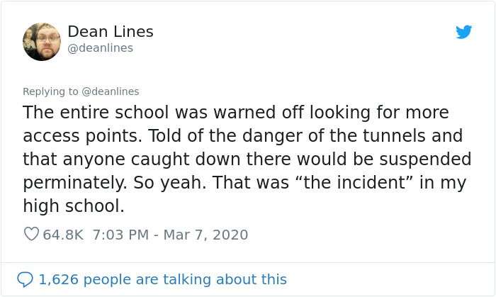 Six 14 Y.O. Students Accidentally Discovered Secret Tunnels, Spent 3 Weeks Planning A Candy Heist Before Chaos Ensued Six 14 Y.O. Students Accidentally Discovered Secret Tunnels, Spent 3 Weeks Planning A Candy Heist Before Chaos Ensued