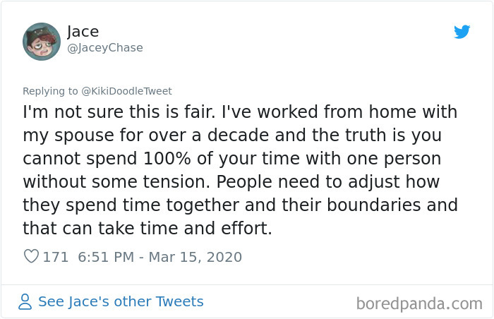 Woman Offers Advice To People Who Are Staying At Home With Their Spouse During The Coronavirus Quarantine