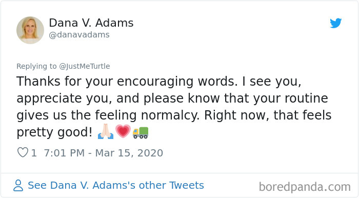 Garbageman Takes To Twitter To Reassure People Amidst The Coronavirus Crisis And His Message Is Heartwarming