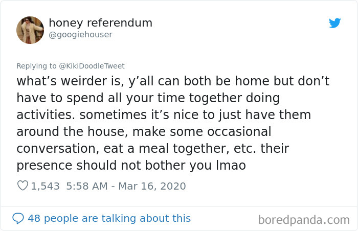 Woman Offers Advice To People Who Are Staying At Home With Their Spouse During The Coronavirus Quarantine