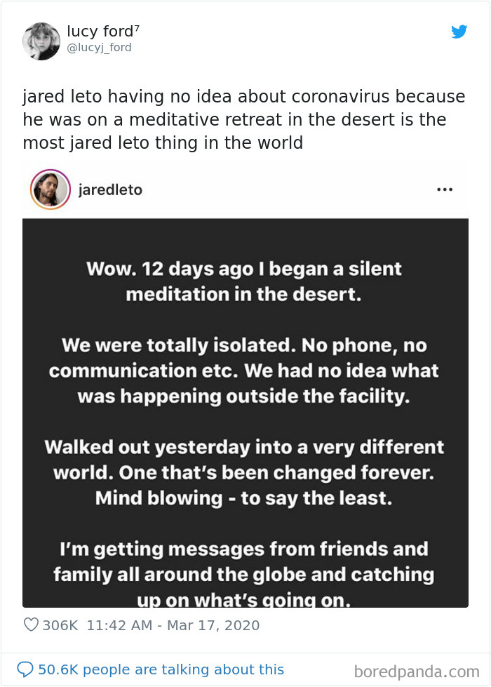 Jared Leto Spent 12 Days In A Silent Retreat Being Clueless About Coronavirus