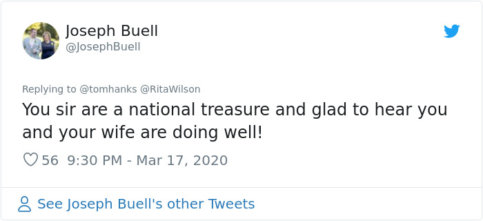 Tom Hanks Sends Another Update On His Health After Testing Positive For Coronavirus Tom Hanks Sends Another Update On His Health After Testing Positive For Coronavirus