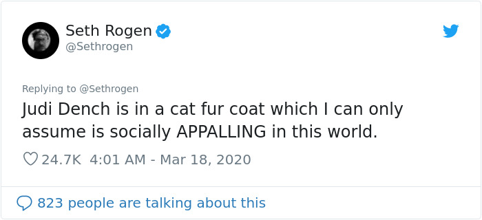 Seth Rogen Decides To Watch "Cats" While In Quarantine, Gets High, And Writes A Review Seth Rogen Decides To Watch "Cats" While In Quarantine, Gets High, And Writes A Review