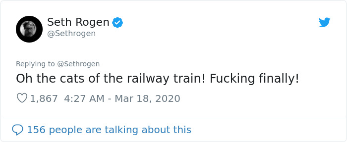 Seth Rogen Decides To Watch "Cats" While In Quarantine, Gets High, And Writes A Review Seth Rogen Decides To Watch "Cats" While In Quarantine, Gets High, And Writes A Review