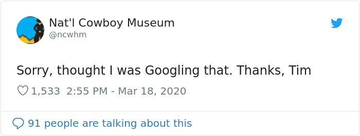 Cowboy Museum Puts Their Head Of Security In Charge Of Their Twitter, And His Tweets Are Hilariously Wholesome Cowboy Museum Puts Their Head Of Security In Charge Of Their Twitter, And His Tweets Are Hilariously Wholesome