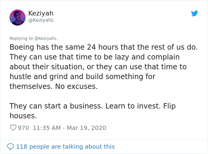 Woman Responds To Companies Failing Because Of Coronavirus By Saying The Same Things Poor People Hear Woman Responds To Companies Failing Because Of Coronavirus By Saying The Same Things Poor People Hear