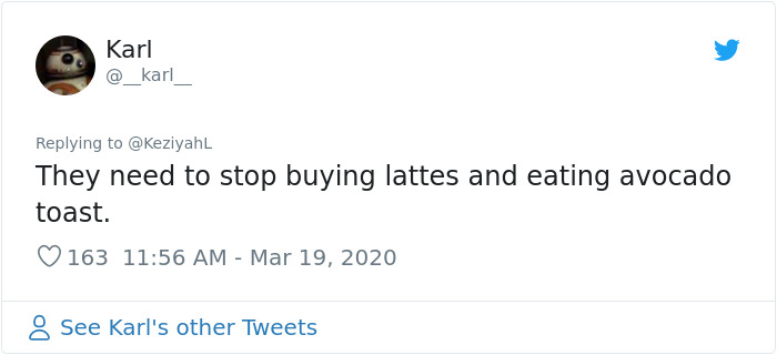 Woman Responds To Companies Failing Because Of Coronavirus By Saying The Same Things Poor People Hear