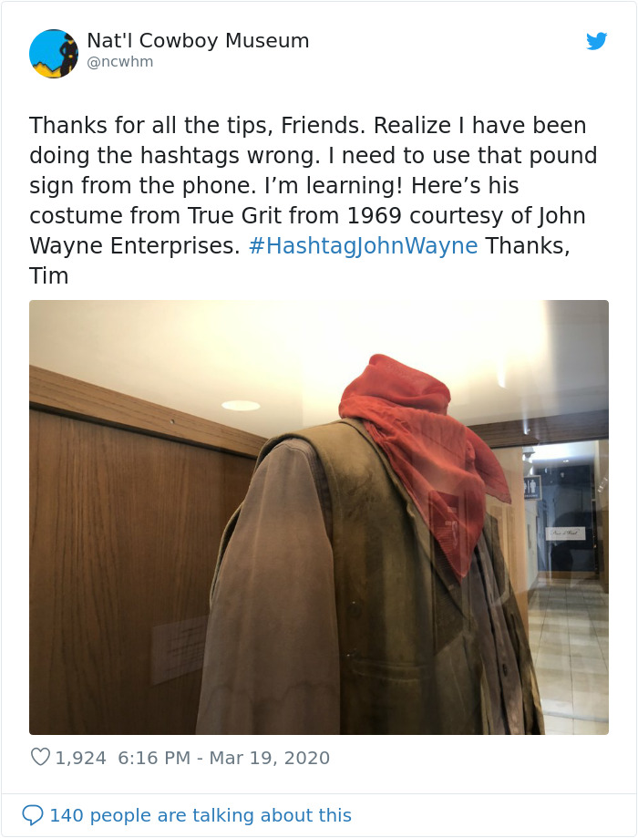 Cowboy Museum Puts Their Head Of Security In Charge Of Their Twitter, And His Tweets Are Hilariously Wholesome Cowboy Museum Puts Their Head Of Security In Charge Of Their Twitter, And His Tweets Are Hilariously Wholesome