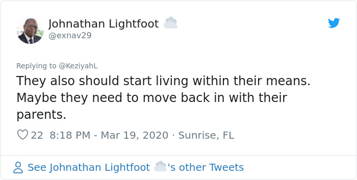 Woman Responds To Companies Failing Because Of Coronavirus By Saying The Same Things Poor People Hear Woman Responds To Companies Failing Because Of Coronavirus By Saying The Same Things Poor People Hear