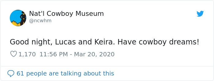 Cowboy Museum Puts Their Head Of Security In Charge Of Their Twitter, And His Tweets Are Hilariously Wholesome Cowboy Museum Puts Their Head Of Security In Charge Of Their Twitter, And His Tweets Are Hilariously Wholesome