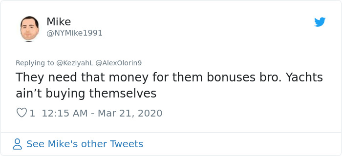 Woman Responds To Companies Failing Because Of Coronavirus By Saying The Same Things Poor People Hear Woman Responds To Companies Failing Because Of Coronavirus By Saying The Same Things Poor People Hear