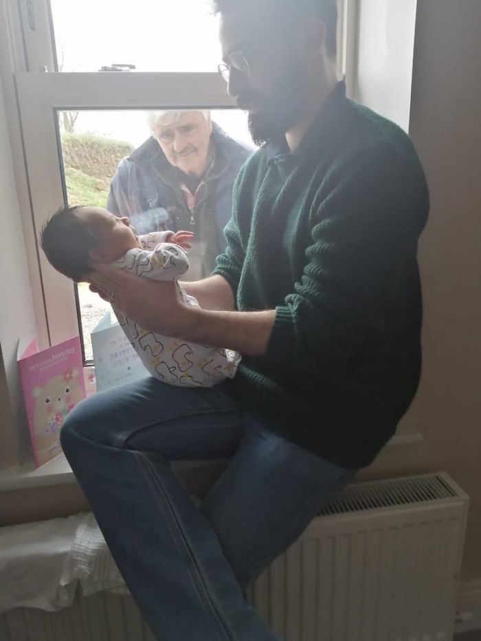 Three Generations Of Social Distancing As My Dad Meets His Grandson For The First Time