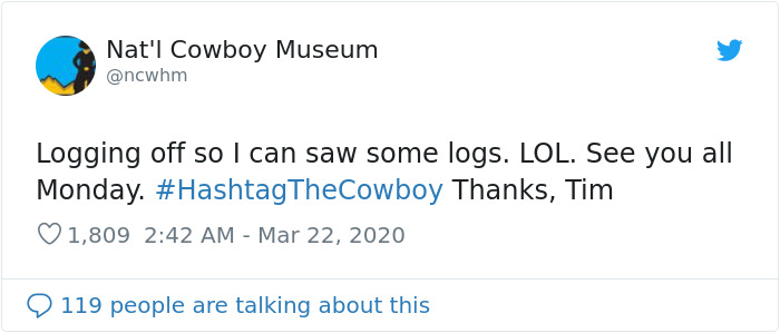 Cowboy Museum Puts Their Head Of Security In Charge Of Their Twitter, And His Tweets Are Hilariously Wholesome Cowboy Museum Puts Their Head Of Security In Charge Of Their Twitter, And His Tweets Are Hilariously Wholesome