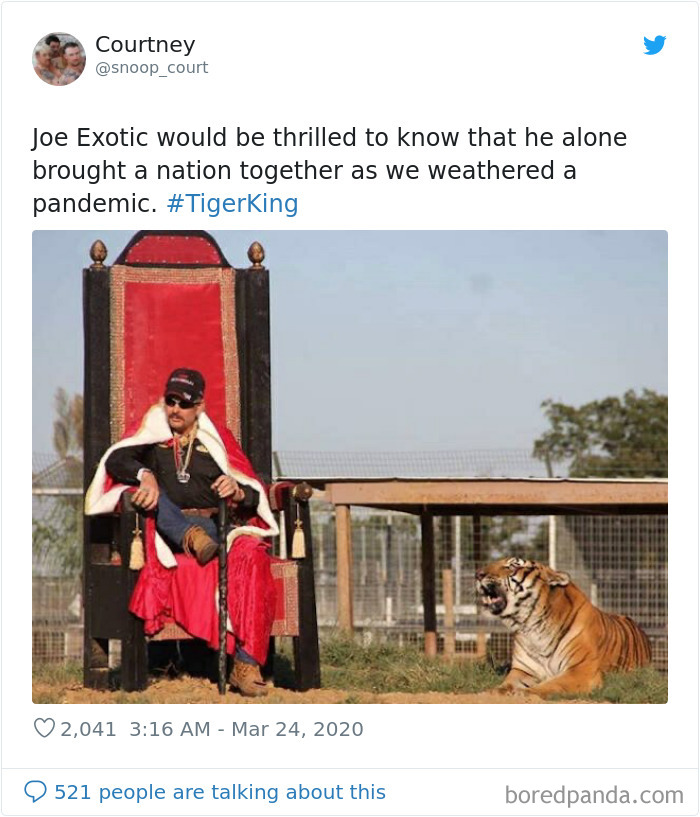 Man in royal attire sits on a throne beside a tiger, inspired by Tiger King memes.