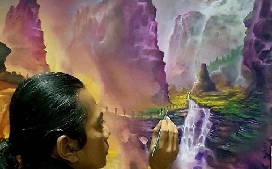 Veri Apriyatno - Amazing Oil Painting That Illustrates The Nomads And The Final Destination (Latest Painting Series)