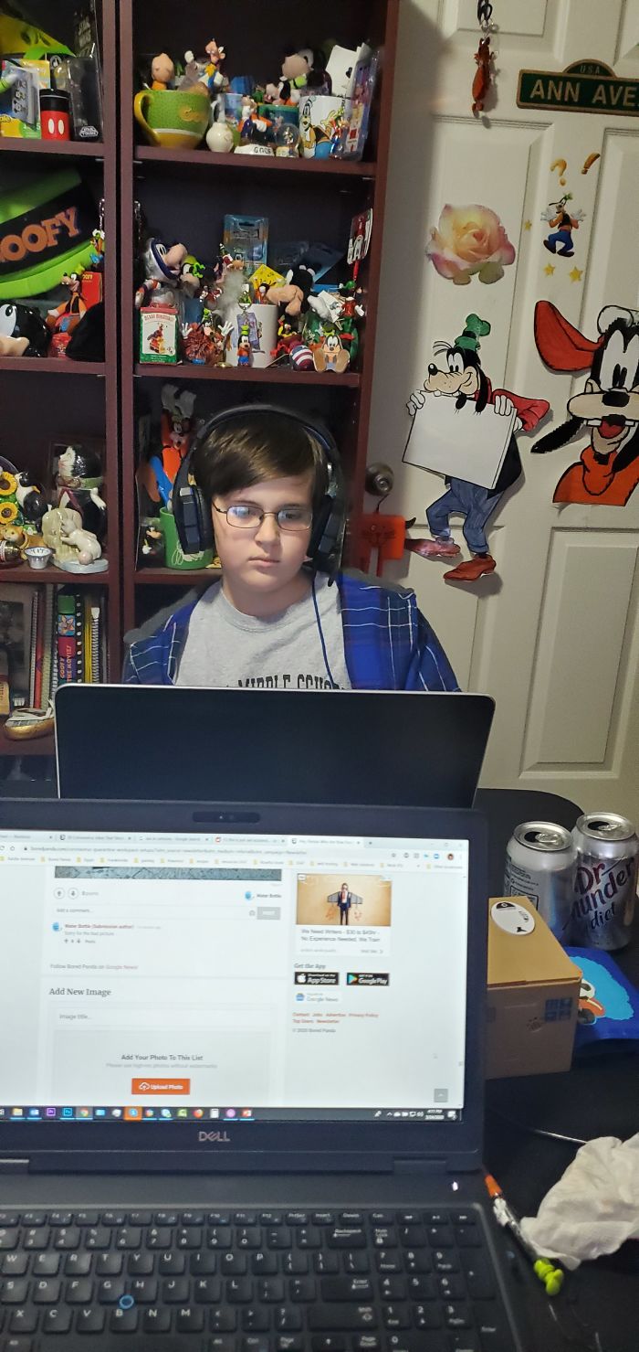 My Home Office Makeshift Workspace With My Son.