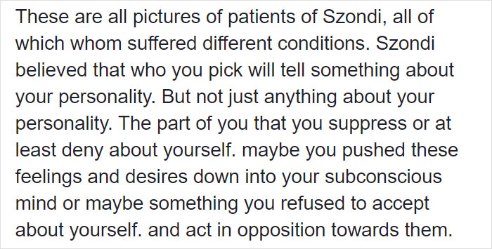Images of Szondi test portraits showing 8 faces used to reveal hidden aspects of personality through subconscious choices. Images of Szondi test portraits showing 8 faces used to reveal hidden aspects of personality through subconscious choices.