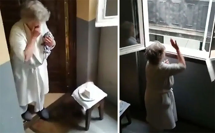 Neighbours On Lockdown Sing Happy Birthday To 80 Year Old From Their Balconies