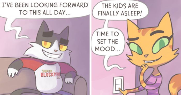 I Illustrate What It’s Like Being A Mom Of Two Boys In My 35 New Cat Comics