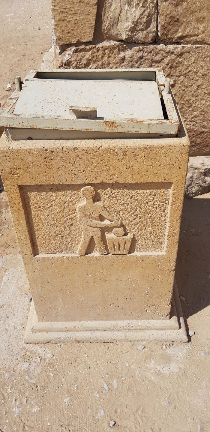 The Rubbish Bins At The Pyramids Of Giza Have Hieroglyphic Instructions