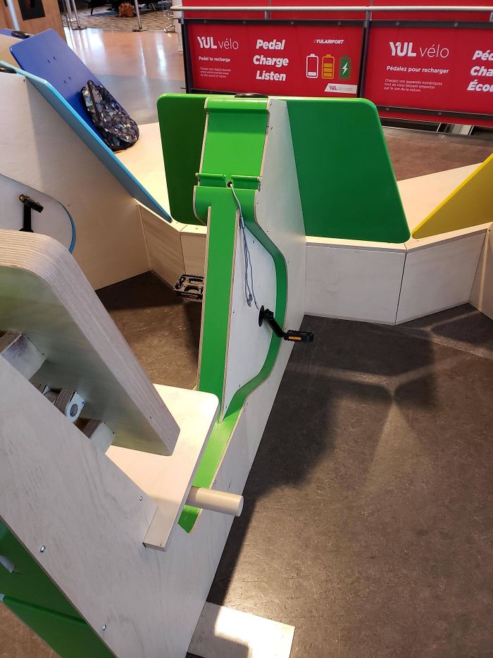 The Montreal Airport Has Stationary Bikes You Can Ride To Charge Your Phone
