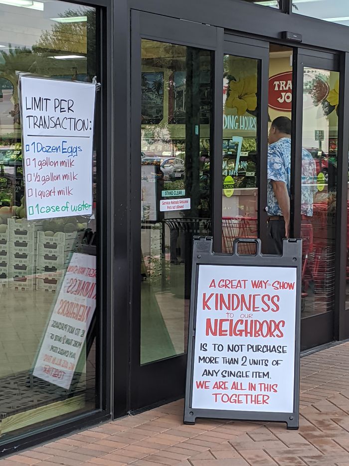 My Local Trader Joe's Making Sure People Get What They Need