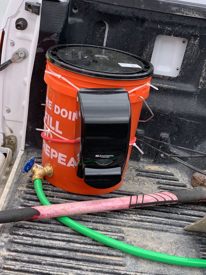 Road Maintenance Doesn’t Stop, I Made A Hand Washing Station For My Crew