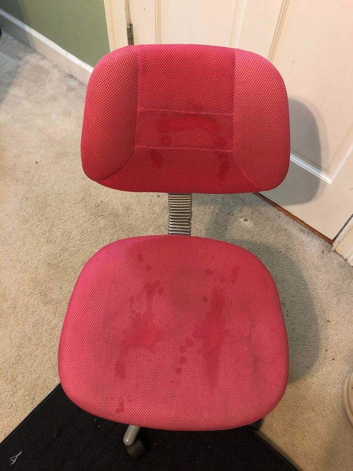 Tried Spraying Lysol On My Chair To Disinfect It. Now It Looks Like I Went Too Far With My 'Private Time'