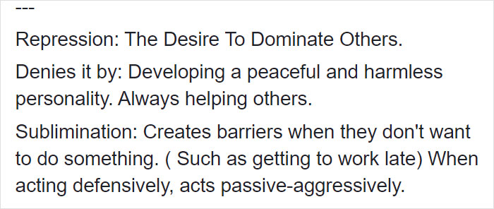 Text excerpt explaining repression and sublimination traits related to the Szondi test and hidden personality insights.
