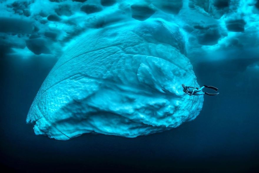 Photographer Takes Incredible Pictures Of Greenland's Underwater Icebergs