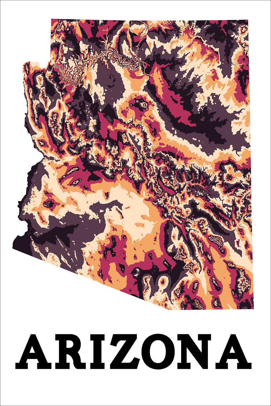 I'm Making Artistic Interpretations Of The Topography Of Each Us State.