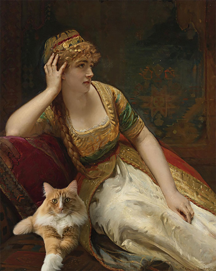 "A Harem Beauty" With Ginger Snap, Henri Guillaume Schlesinger